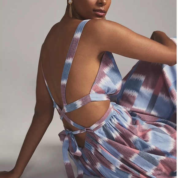 Anthropologie Deep-V Midi Dress NWT sz XXS - Picture 1 of 5